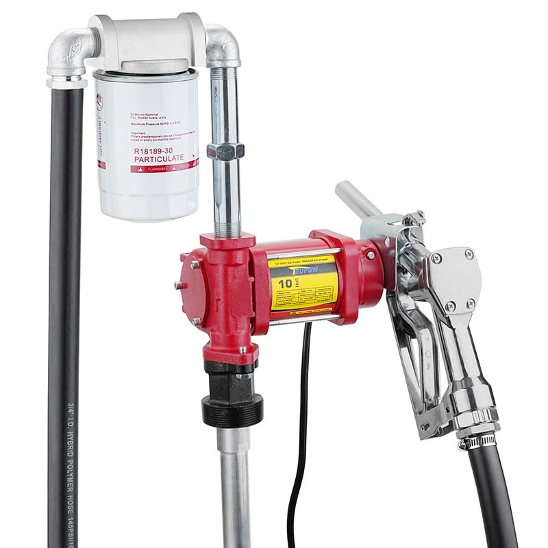 नोजल के साथ 12V ईंधन गैसोलीन ट्रांसफर पंप किट